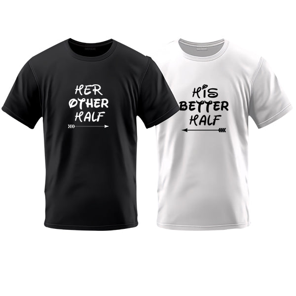 Couples T-Shirt - Her other half / His better half