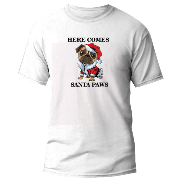 T-Shirt - Here comes Santa Paws