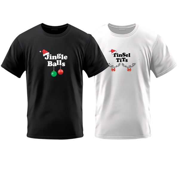 Couples T-Shirt - Jingle Balls & Tinsel Tits