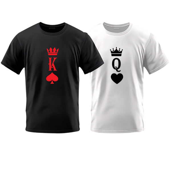 Couples T-Shirt - His & Hers K and Q