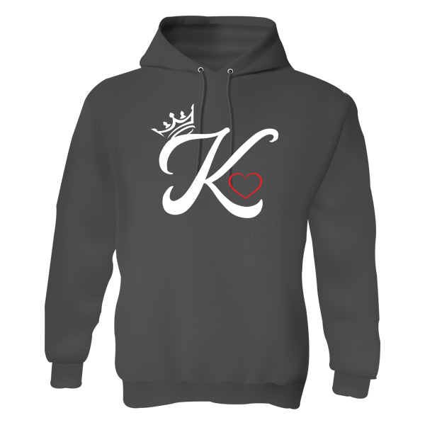 Hoody - K - king with Red Heart
