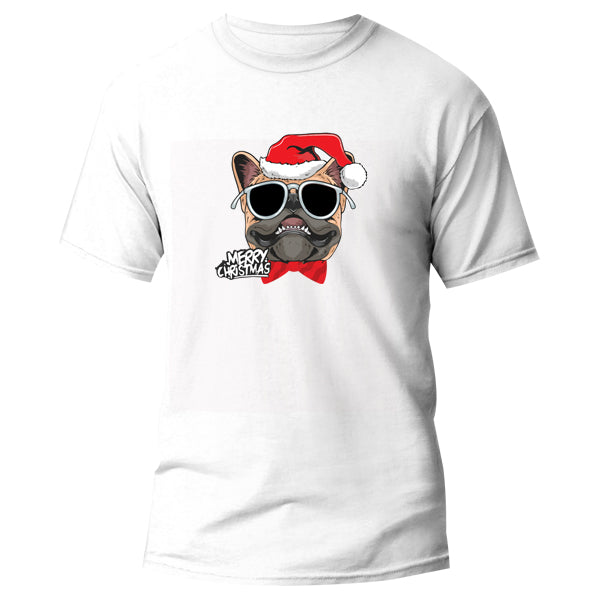 T-Shirt - Merry Christmas Pug with Bow Tie