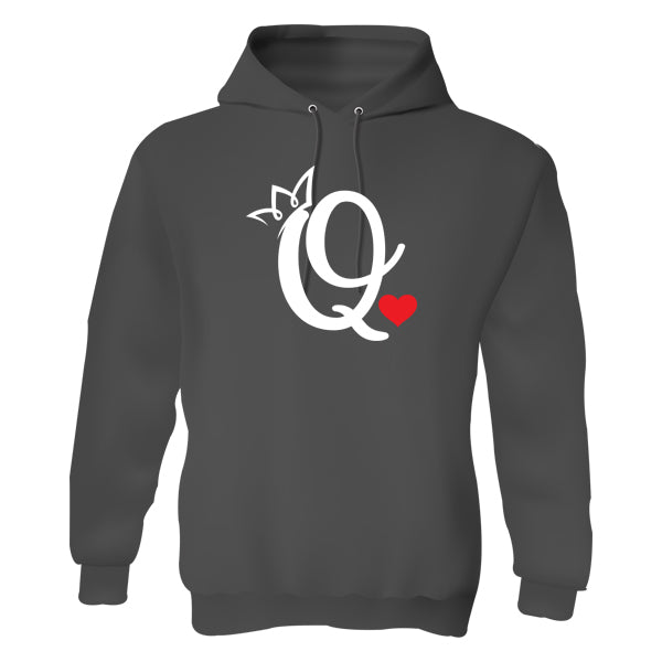 Hoody - Q - Queen with Red Heart