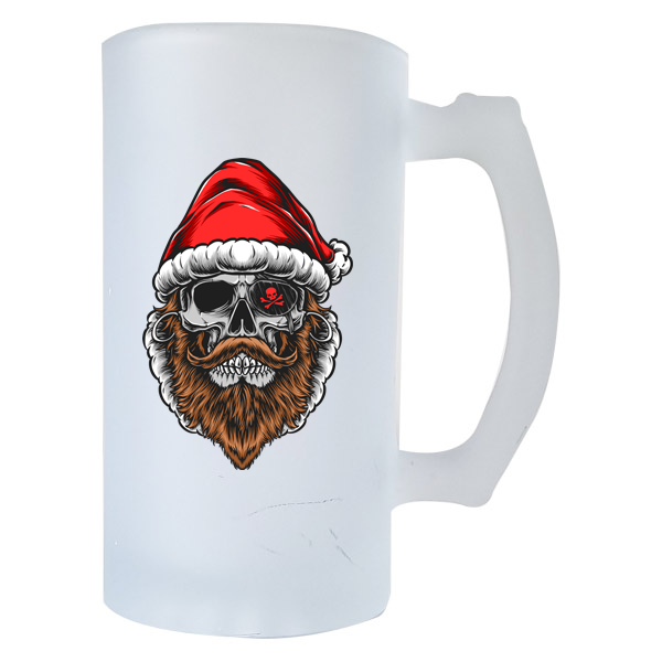Beer Mug - Skull Pirate Santa